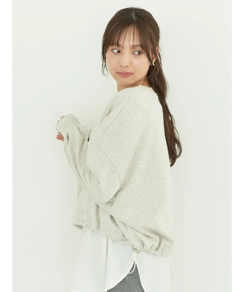 earth music&ecology(アースミュージックアンドエコロジー)の「裏毛ドロストプルオーバー(Tシャツ/カットソー・レディース・イエロー/コーラル/アイボリー/ブルー/オートミール・FREE)」の7枚目の写真