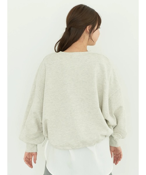 earth music&ecology(アースミュージックアンドエコロジー)の「裏毛ドロストプルオーバー(Tシャツ/カットソー・レディース・イエロー/コーラル/アイボリー/ブルー/オートミール・FREE)」の8枚目の写真