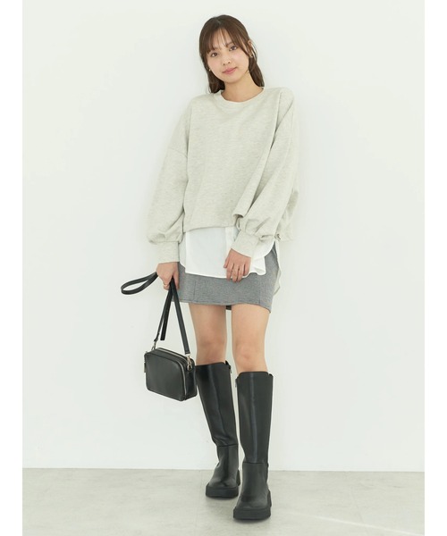 earth music&ecology(アースミュージックアンドエコロジー)の「裏毛ドロストプルオーバー(Tシャツ/カットソー・レディース・イエロー/コーラル/アイボリー/ブルー/オートミール・FREE)」の9枚目の写真