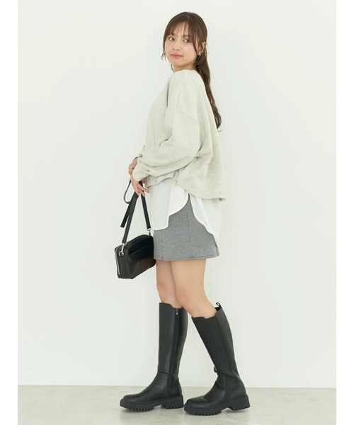 earth music&ecology(アースミュージックアンドエコロジー)の「裏毛ドロストプルオーバー(Tシャツ/カットソー・レディース・イエロー/コーラル/アイボリー/ブルー/オートミール・FREE)」の10枚目の写真