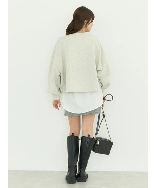 earth music&ecology(アースミュージックアンドエコロジー)の「裏毛ドロストプルオーバー(Tシャツ/カットソー・レディース・イエロー/コーラル/アイボリー/ブルー/オートミール・FREE)」の11枚目の写真