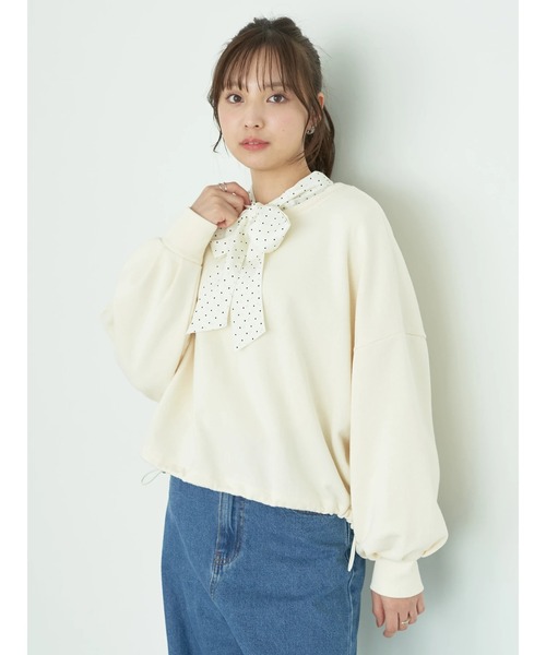earth music&ecology(アースミュージックアンドエコロジー)の「裏毛ドロストプルオーバー(Tシャツ/カットソー・レディース・イエロー/コーラル/アイボリー/ブルー/オートミール・FREE)」の12枚目の写真