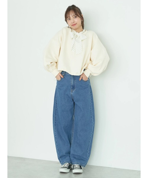 earth music&ecology(アースミュージックアンドエコロジー)の「裏毛ドロストプルオーバー(Tシャツ/カットソー・レディース・イエロー/コーラル/アイボリー/ブルー/オートミール・FREE)」の13枚目の写真