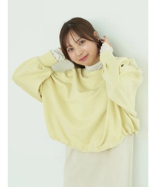 earth music&ecology(アースミュージックアンドエコロジー)の「裏毛ドロストプルオーバー(Tシャツ/カットソー・レディース・イエロー/コーラル/アイボリー/ブルー/オートミール・FREE)」の16枚目の写真