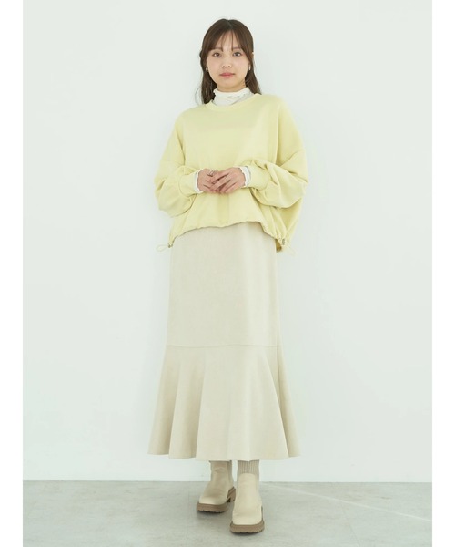 earth music&ecology(アースミュージックアンドエコロジー)の「裏毛ドロストプルオーバー(Tシャツ/カットソー・レディース・イエロー/コーラル/アイボリー/ブルー/オートミール・FREE)」の17枚目の写真