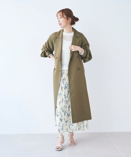 le.coeur blanc(ルクールブラン)の「サテンプリントランダムプリーツスカート(スカート・レディース・ブルー系その他4/ホワイト系その他2・38)」の6枚目の写真