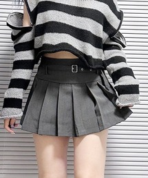 BELT PLEATS MINI SKIRT / ベルトプリーツミニスカート