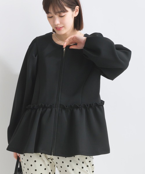 PICCIN（ピッチン）の「【WEB限定】スポンジリバーフリル切替えブルゾン（ブルゾン・レディース・オフホワイト/ブラック・M/L/S）」の15枚目の写真