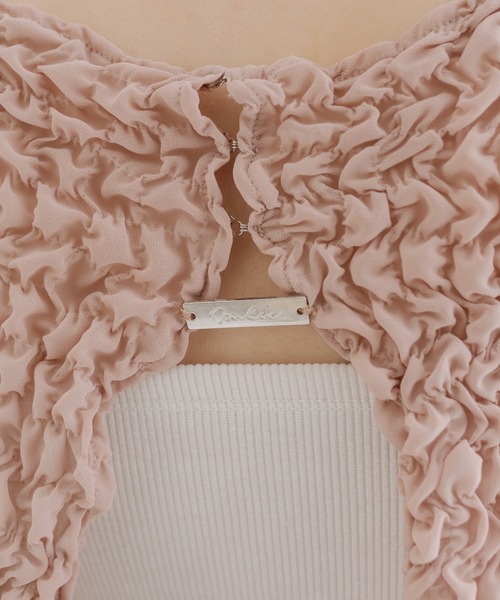 mline（エムライン）の「[mline]シャーリングプレートボレロ（シャツ/ブラウス・レディース・アイボリー/グリーン/ピンク/ブラック・FREE）」の8枚目の写真