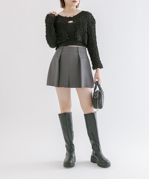 mline（エムライン）の「[mline]シャーリングプレートボレロ（シャツ/ブラウス・レディース・アイボリー/グリーン/ピンク/ブラック・FREE）」の21枚目の写真