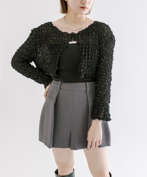 mline（エムライン）の「[mline]シャーリングプレートボレロ（シャツ/ブラウス・レディース・アイボリー/グリーン/ピンク/ブラック・FREE）」の20枚目の写真