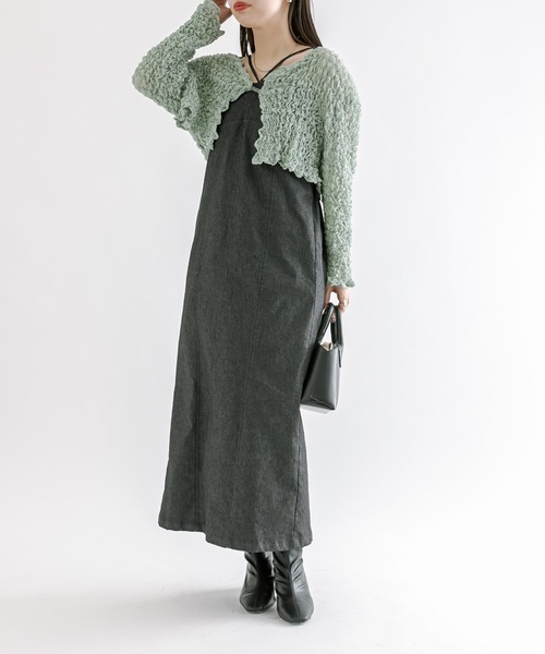 mline（エムライン）の「[mline]シャーリングプレートボレロ（シャツ/ブラウス・レディース・アイボリー/グリーン/ピンク/ブラック・FREE）」の10枚目の写真