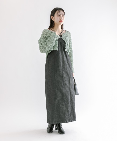 mline（エムライン）の「[mline]シャーリングプレートボレロ（シャツ/ブラウス・レディース・アイボリー/グリーン/ピンク/ブラック・FREE）」の12枚目の写真