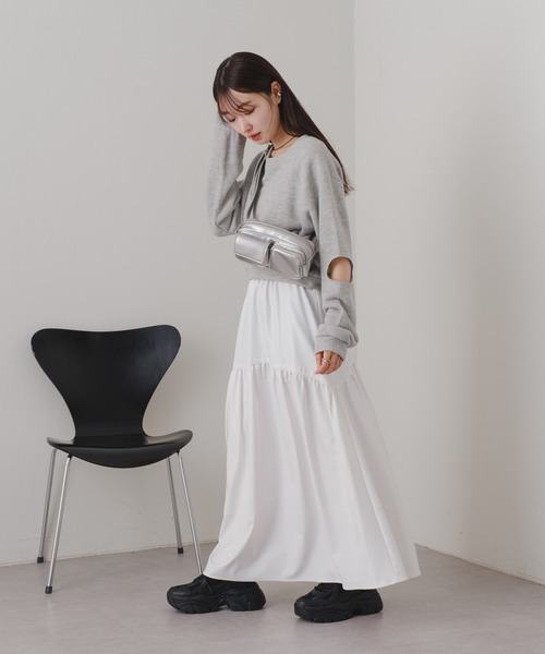 Kastane（カスタネ）の「【2024SSアイテム】カットアウト裏毛スウェット（スウェット・レディース・グレー/アイボリー・FREE）」の8枚目の写真