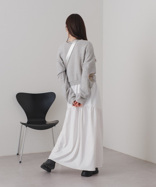 Kastane（カスタネ）の「【2024SSアイテム】カットアウト裏毛スウェット（スウェット・レディース・グレー/アイボリー・FREE）」の9枚目の写真