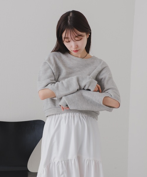 Kastane（カスタネ）の「【2024SSアイテム】カットアウト裏毛スウェット（スウェット・レディース・グレー/アイボリー・FREE）」の3枚目の写真