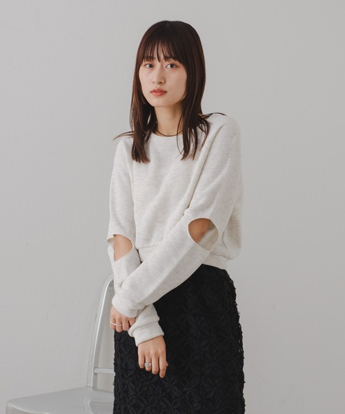 Kastane（カスタネ）の「【2024SSアイテム】カットアウト裏毛スウェット（スウェット・レディース・グレー/アイボリー・FREE）」の16枚目の写真