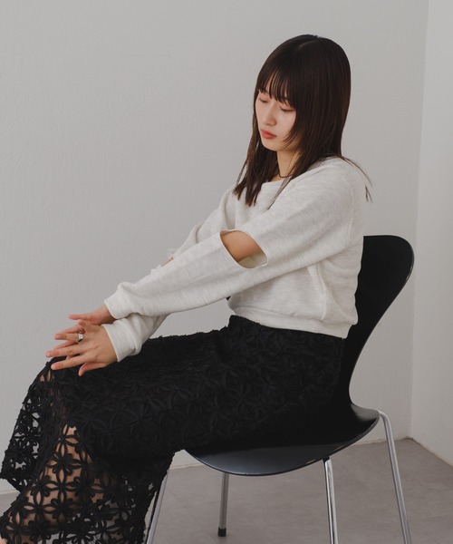 Kastane（カスタネ）の「【2024SSアイテム】カットアウト裏毛スウェット（スウェット・レディース・グレー/アイボリー・FREE）」の13枚目の写真