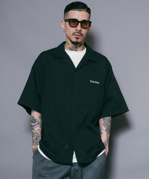 セール】OPEN COLLAR STRIPE SHIRT（シャツ/ブラウス