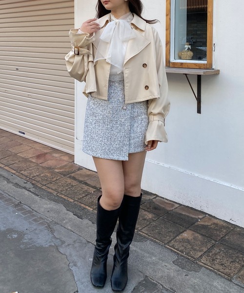 INGNI(イング)の「ショート丈トレンチコート(トレンチコート・レディース・ライトベージュ/ベージュ・M)」の14枚目の写真