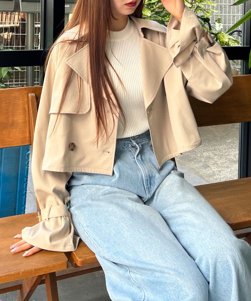 INGNI(イング)の「ショート丈トレンチコート(トレンチコート・レディース・ライトベージュ/ベージュ・M)」の4枚目の写真