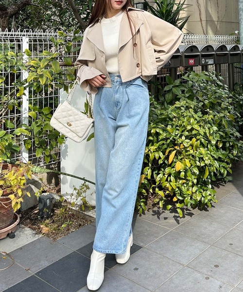 INGNI(イング)の「ショート丈トレンチコート(トレンチコート・レディース・ライトベージュ/ベージュ・M)」の7枚目の写真