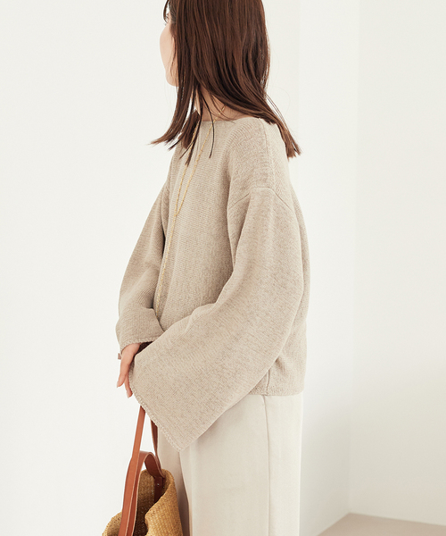 plage(プラージュ)の「テープヤーン ヨコアミボートネックニット(ニット/セーター・レディース・ブラック/ホワイト/ベージュ/ピンク・FREE)」の8枚目の写真