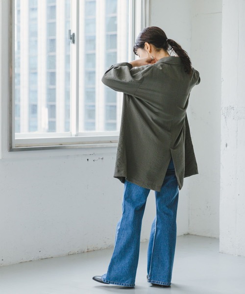 ITEMS URBANRESEARCH(アイテムズ アーバンリサーチ)の「リネンライクジャケット(テーラードジャケット・レディース・カーキ/ブラック・FREE)」の12枚目の写真