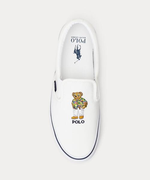 POLO RALPH LAUREN(ポロ ラルフ ローレン)の「Keaton Polo ベア スリップオン スニーカー(スリッポン・メンズ・ナチュラル・9.5D/9D/8.5D/8D/7.5D/7D/6D/5D/4D/10.5D/10D)」の3枚目の写真