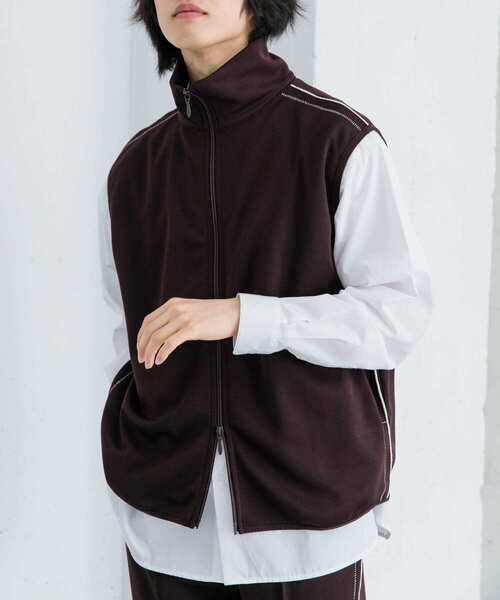 SENSE OF PLACE by URBAN RESEARCH(センスオブプレイスバイアーバンリサーチ)の「トラックジャージラインベスト(ベスト・メンズ・ブラック/ブラウン・MEDIUM/LARGE)」の11枚目の写真