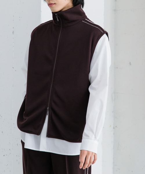 SENSE OF PLACE by URBAN RESEARCH(センスオブプレイスバイアーバンリサーチ)の「トラックジャージラインベスト(ベスト・メンズ・ブラック/ブラウン・MEDIUM/LARGE)」の12枚目の写真