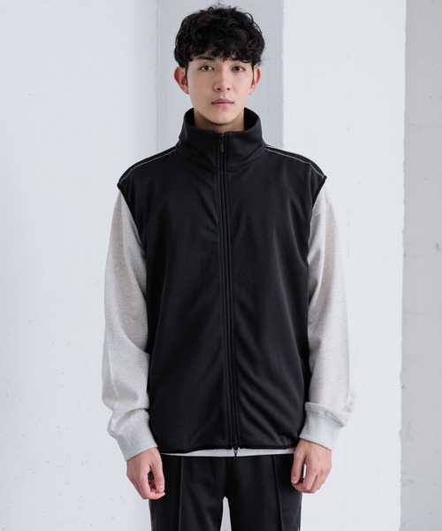 SENSE OF PLACE by URBAN RESEARCH(センスオブプレイスバイアーバンリサーチ)の「トラックジャージラインベスト(ベスト・メンズ・ブラック/ブラウン・MEDIUM/LARGE)」の17枚目の写真