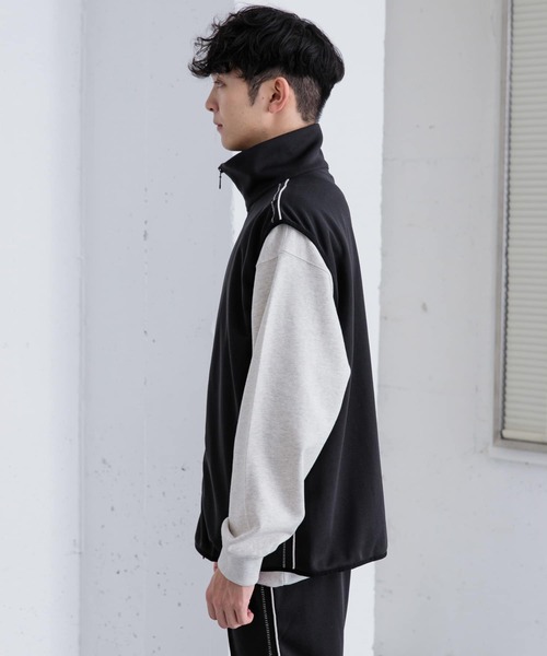 SENSE OF PLACE by URBAN RESEARCH(センスオブプレイスバイアーバンリサーチ)の「トラックジャージラインベスト(ベスト・メンズ・ブラック/ブラウン・MEDIUM/LARGE)」の18枚目の写真