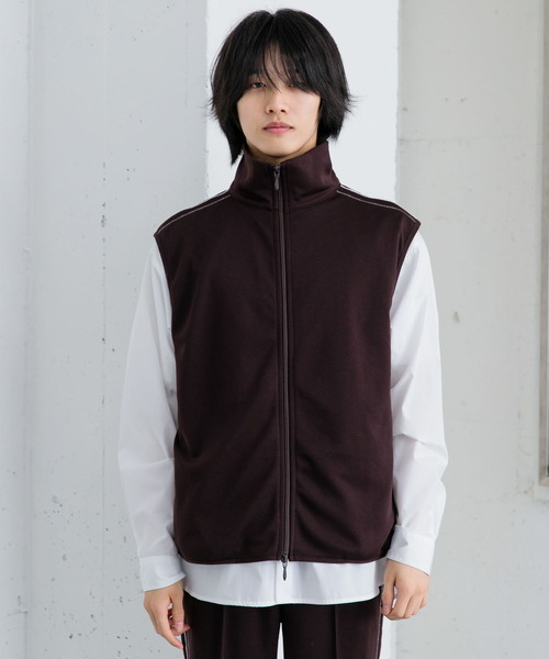SENSE OF PLACE by URBAN RESEARCH(センスオブプレイスバイアーバンリサーチ)の「トラックジャージラインベスト(ベスト・メンズ・ブラック/ブラウン・MEDIUM/LARGE)」の20枚目の写真