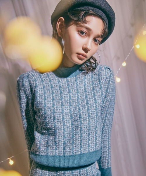 REDYAZEL（レディアゼル）の「ラメツイードジャガードニット（ニット