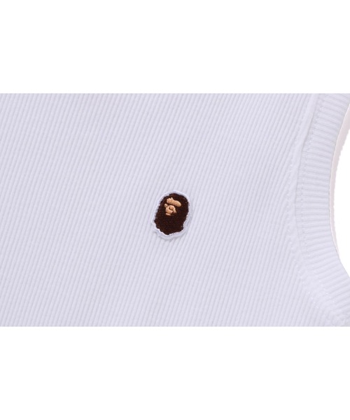 A BATHING APE（アベイシングエイプ）の「APE HEAD ONE POINT RIB TANK TOP（タンクトップ・キッズ・ブラック/オリーブ/ホワイト・110/140/130/100/120/90）」の4枚目の写真