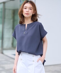 ◆【今年も人気セットアップ/夏快適】リラックスシルエット スキッパーブラウス