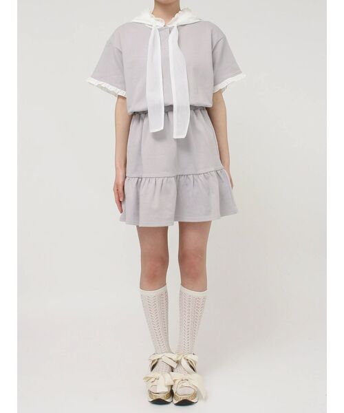 merry jenny（メリージェニー）の「リボンフードミニワンピース（ワンピース・レディース・ラベンダー/ブルー/オフホワイト・FREE）」の12枚目の写真