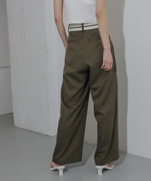 SENSE OF PLACE by URBAN RESEARCH（センスオブプレイスバイアーバンリサーチ）の「マーベルトデザインワイドパンツ（その他パンツ・レディース・ブラック/カーキ/ベージュ・SMALL/MEDIUM）」の6枚目の写真