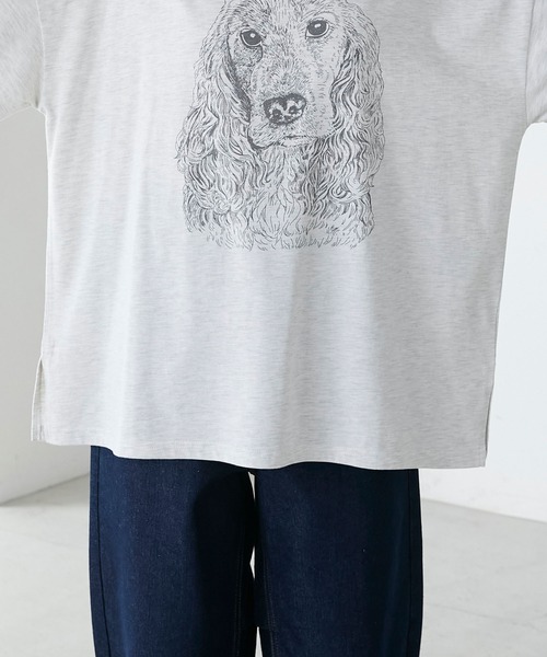 BONLECILL(ボンルシール)の「DOGプリントTEE(Tシャツ/カットソー・レディース・ブラック/オフホワイト/オートミール・FREE)」の6枚目の写真
