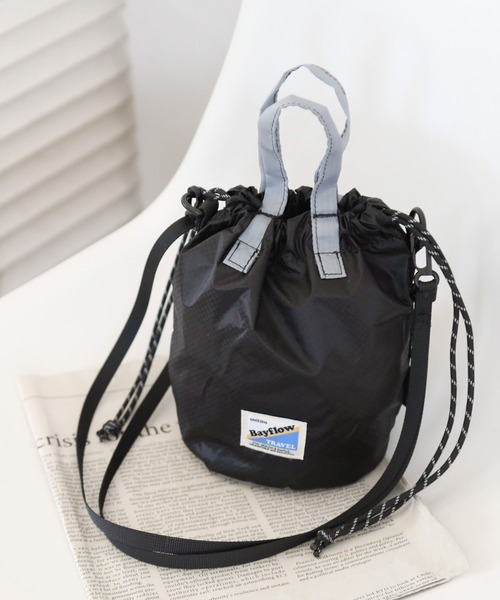 COBMASTER（コブマスター）の「【Cobmaster（コブマスター）×BAYFLOW】[軽量!!]巾着ポーチ（ショルダーバッグ・レディース・ホワイト/ブラック/グリーン/ブラウン/ピンク・0）」の2枚目の写真