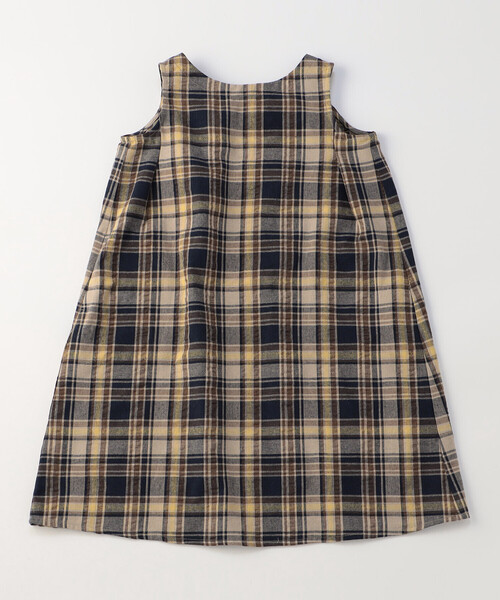 COMME CA ISM（コムサイズム）の「2WAYサッカーチェックワンピース（ワンピース・キッズ・ターコイズブルー/ベージュ・100cm/110cm/120cm/130cm/140cm/150cm）」の4枚目の写真