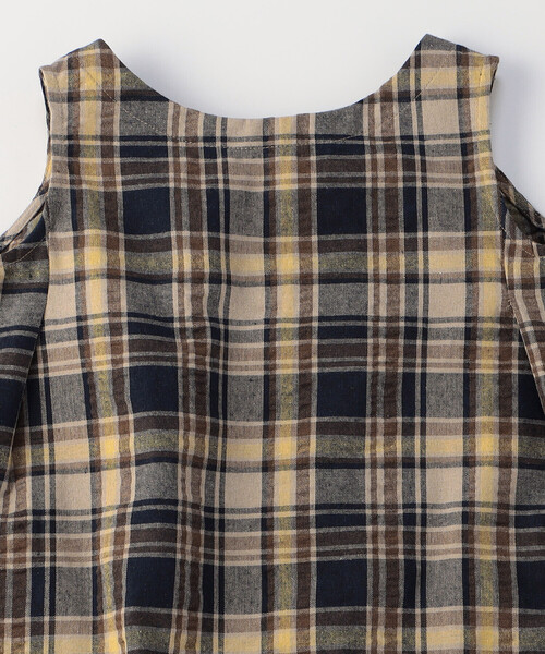 COMME CA ISM（コムサイズム）の「2WAYサッカーチェックワンピース（ワンピース・キッズ・ターコイズブルー/ベージュ・100cm/110cm/120cm/130cm/140cm/150cm）」の6枚目の写真