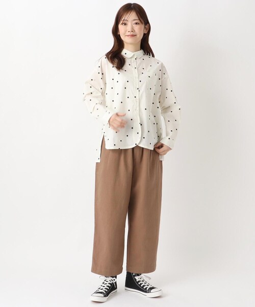 one'sterrace(ワンズテラス)の「ドットプリントシャツ(シャツ/ブラウス・レディース・アイボリー系8/ブラック系8・02)」の11枚目の写真