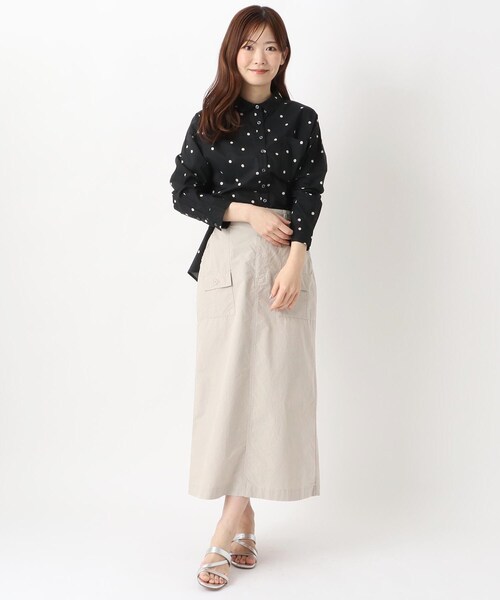 one'sterrace(ワンズテラス)の「ドットプリントシャツ(シャツ/ブラウス・レディース・アイボリー系8/ブラック系8・02)」の13枚目の写真