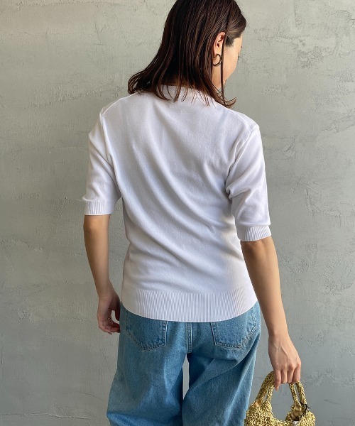 gicipi（ジチピ）の「[GICIPI/ジチピ] ARGENTO ショートスリーブニットソー（ニット/セーター・レディース・ブラック/ホワイト/キャメル・1）」の11枚目の写真