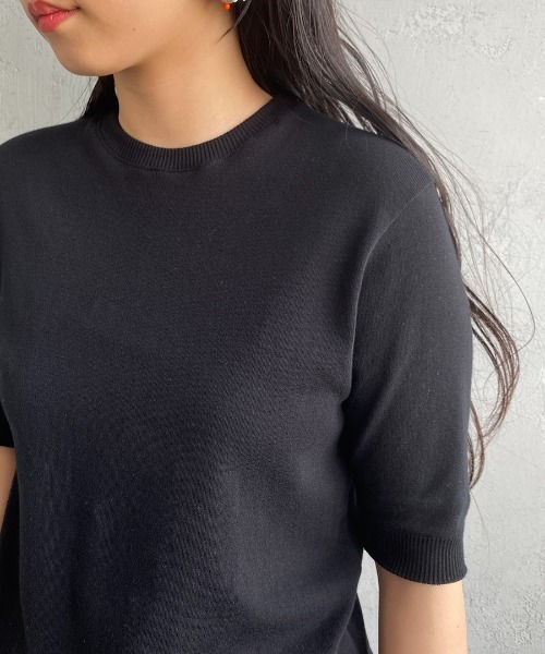 gicipi（ジチピ）の「[GICIPI/ジチピ] ARGENTO ショートスリーブニットソー（ニット/セーター・レディース・ブラック/ホワイト/キャメル・1）」の19枚目の写真