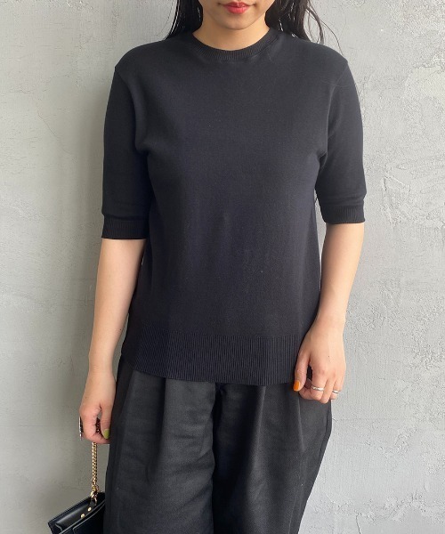 gicipi（ジチピ）の「[GICIPI/ジチピ] ARGENTO ショートスリーブニットソー（ニット/セーター・レディース・ブラック/ホワイト/キャメル・1）」の16枚目の写真