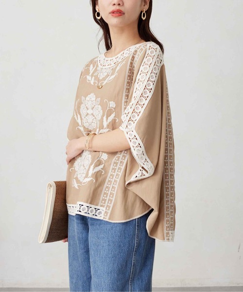 Chez toi(シェトワ)の「ボタニカル刺繍ドルマンプルオーバー(シャツ/ブラウス・レディース・ベージュ/チャコールグレー/ライトベージュ・FREE)」の19枚目の写真