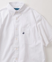 BEVERLY HILLS POLO CLUB（ビバリーヒルズポロクラブ）の「【0】【BEVERLY HILLS POLO CLUB/ビバリーヒルズポロクラブ】ブランドロゴ ワンポイント刺繍&BIGポケットデザイン コットンリネン ボタンダウン半袖シャツ/ビッグシルエット/2024SS（シャツ/ブラウス・メンズ）」